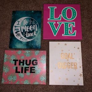 🖌BUNDLE OF 4 CANVASES DECOR FOR $6 🖼